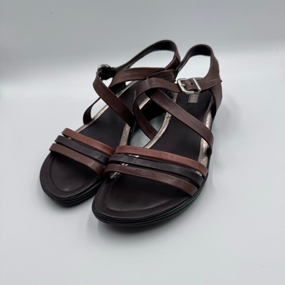 ECCO Flash Women’s Strappy Brown Leather Comfort Sandals  EU 41 US 10-10.5